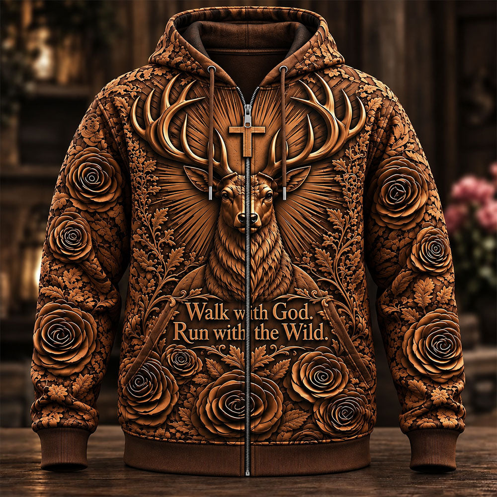 Walk with God, Run with the Wild – Whitetail Faith T-Shirt VTTHB00030