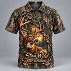 Stay Wild, Keep Exploring – Whitetail Deer Camo T-Shirt VTTHB00032