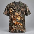 Stay Wild, Keep Exploring – Whitetail Deer Camo T-Shirt VTTHB00032