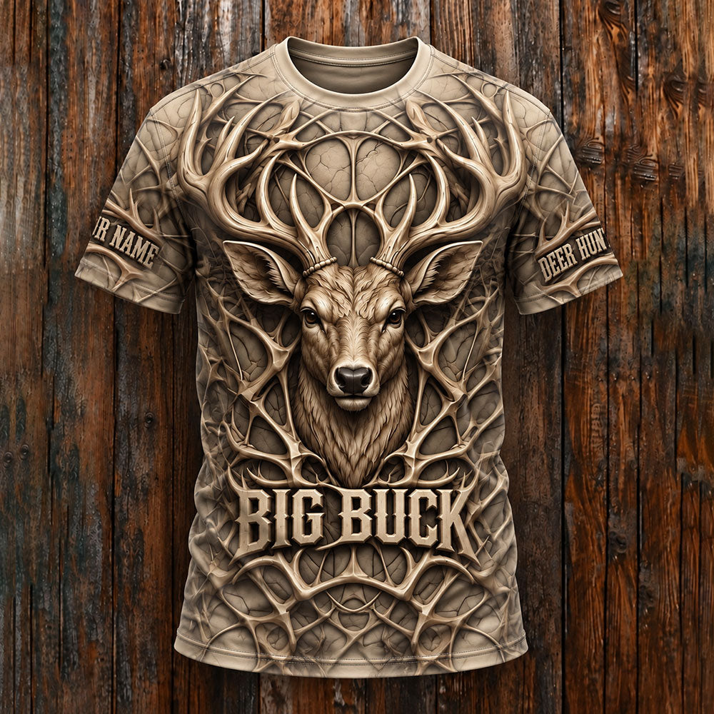 Big Buck – Personalized Whitetail Deer Hunting T-Shirt VTTHB00033