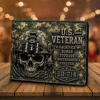 Personalized U.S. Veteran DD-214 Bifold Wallet – Tactical Skull Camo Design VTTHD00001