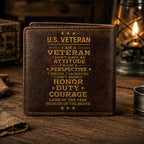 Personalized U.S. Veteran Leather Wallet – Meaningful Gift for Veterans VTTHD00003