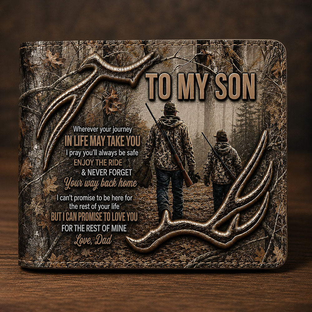 To My Son Hunting Leather Wallet – Meaningful Gift from Dad VTTHD00004