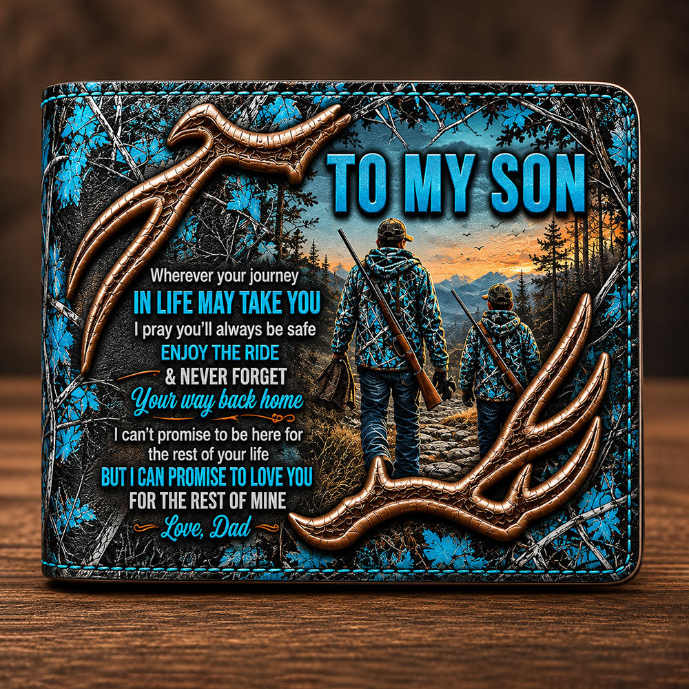 To My Son Hunting Leather Wallet – Meaningful Gift from Dad VTTHD00004