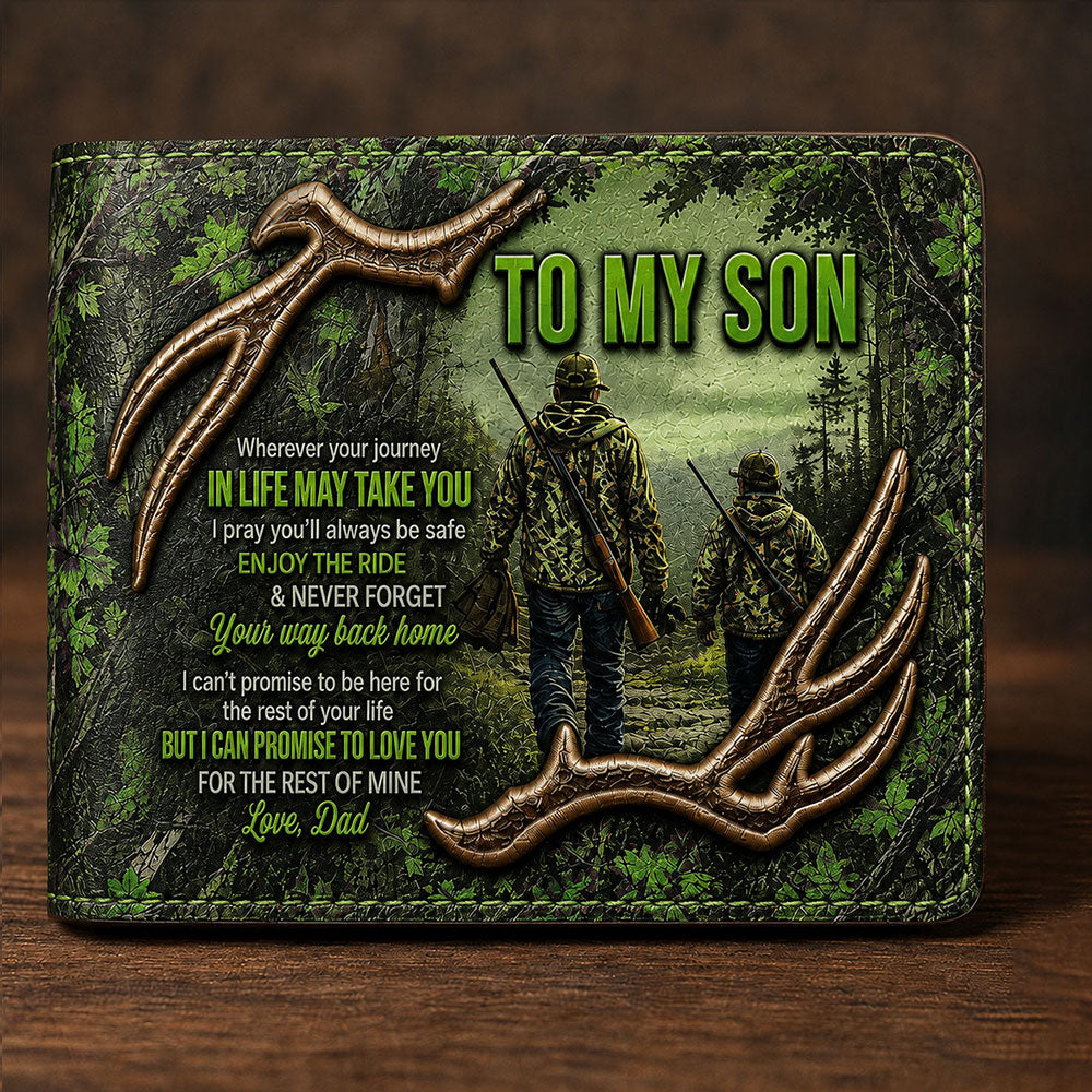 To My Son Hunting Leather Wallet – Meaningful Gift from Dad VTTHD00004
