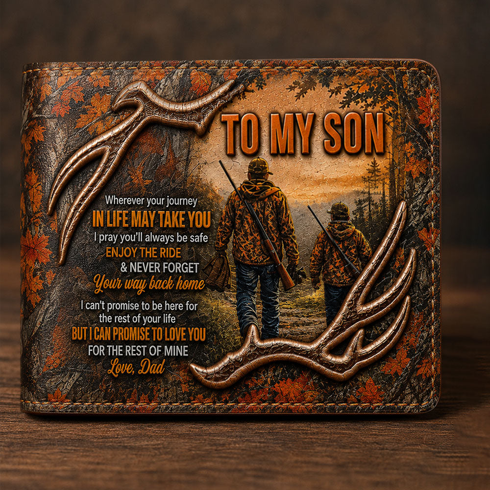 To My Son Hunting Leather Wallet – Meaningful Gift from Dad VTTHD00004