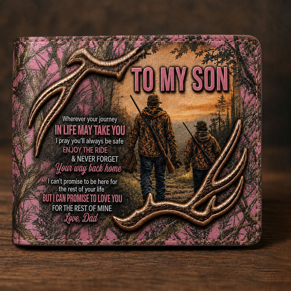 To My Son Hunting Leather Wallet – Meaningful Gift from Dad VTTHD00004