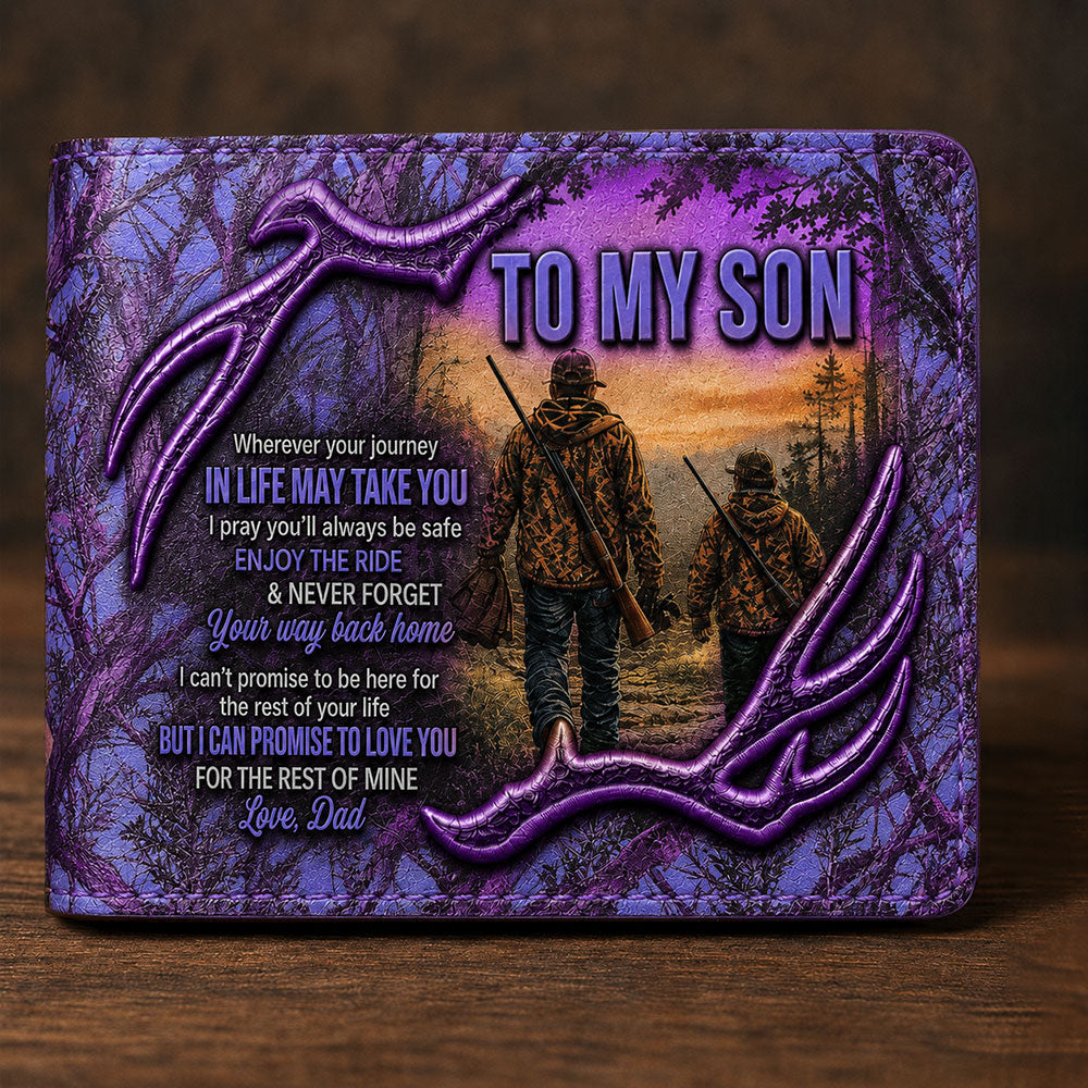 To My Son Hunting Leather Wallet – Meaningful Gift from Dad VTTHD00004