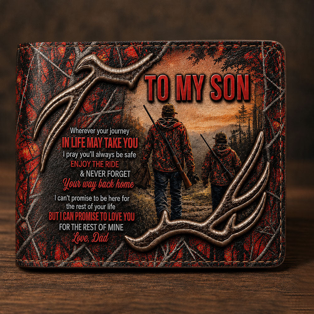 To My Son Hunting Leather Wallet – Meaningful Gift from Dad VTTHD00004