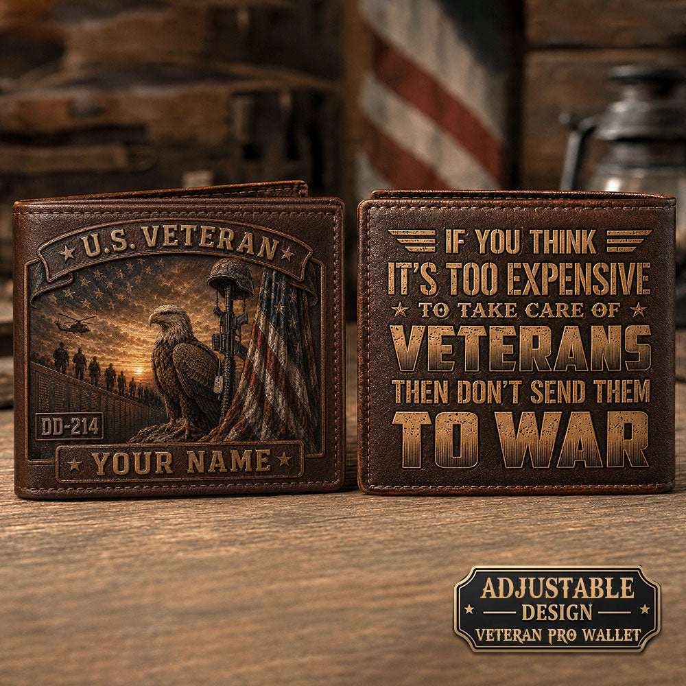 U.S. Veteran DD-214 Leather Wallet – Personalized Veteran Gift VTTHD00005