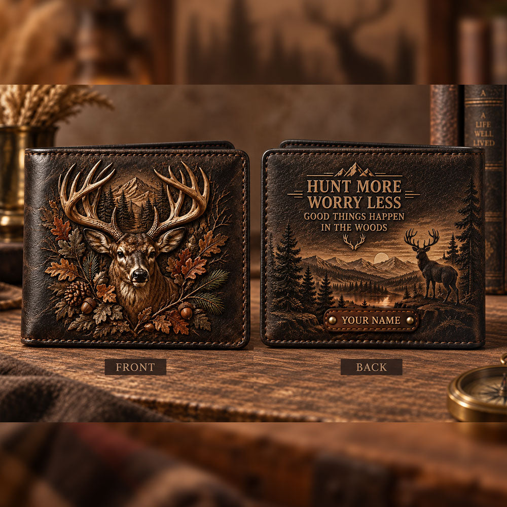 Hunt More, Worry Less – Personalized Deer Hunting Wallet VTTHD00007