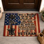 I Am a Veteran Patriotic Doormat – American Military Pride Welcome Mat VTTHF00001