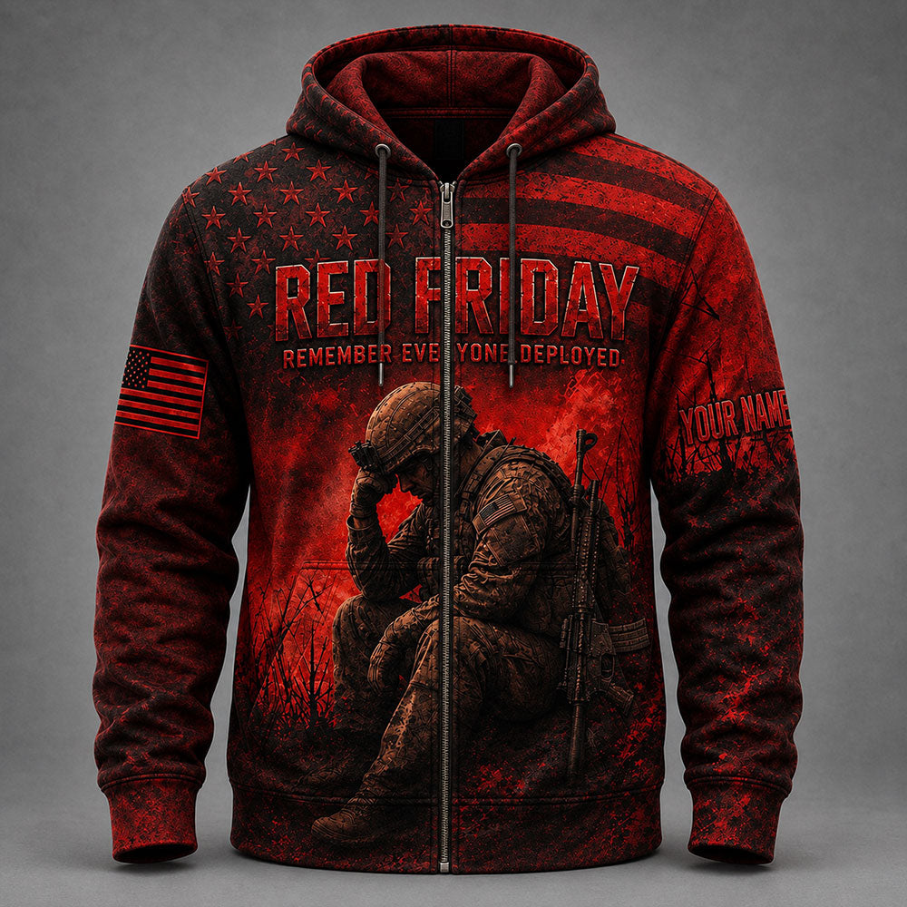 Personalized RED Friday – Remember Everyone Deployed Military VTTHB00004